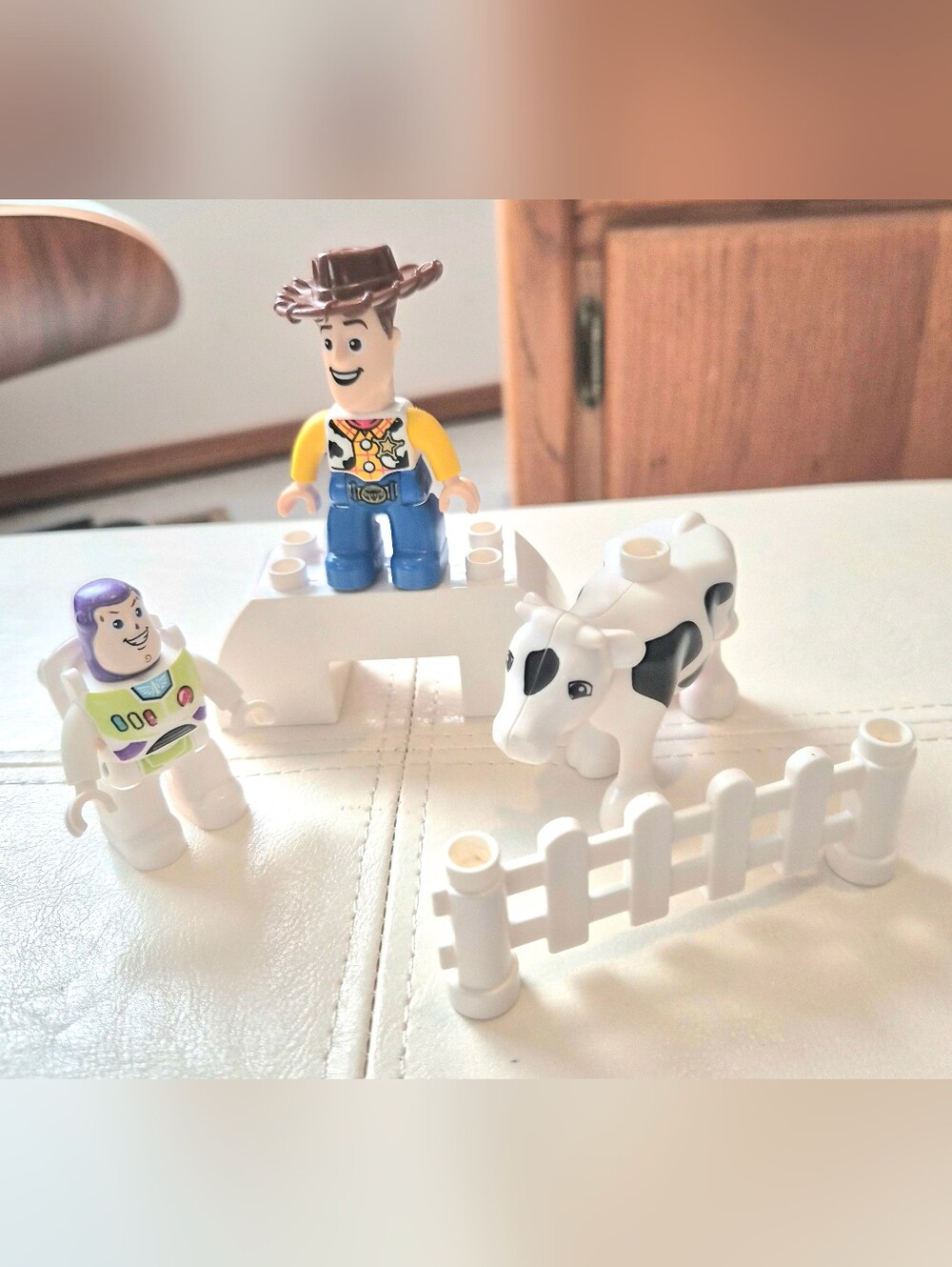 Lot Of Lego Duplo Woody, Buzzlight Year,cow,fence.